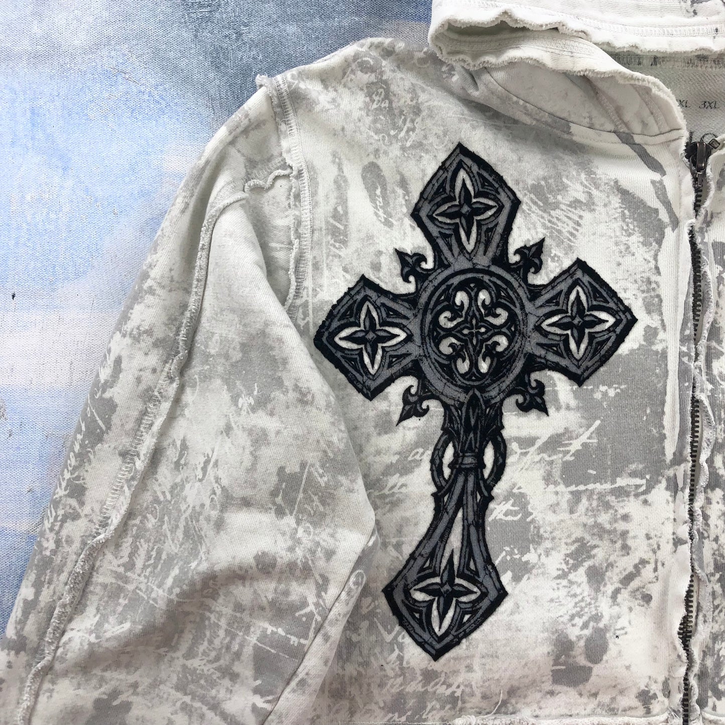 Vintage Y2K Affliction Cross Wings Zip Hoodie M