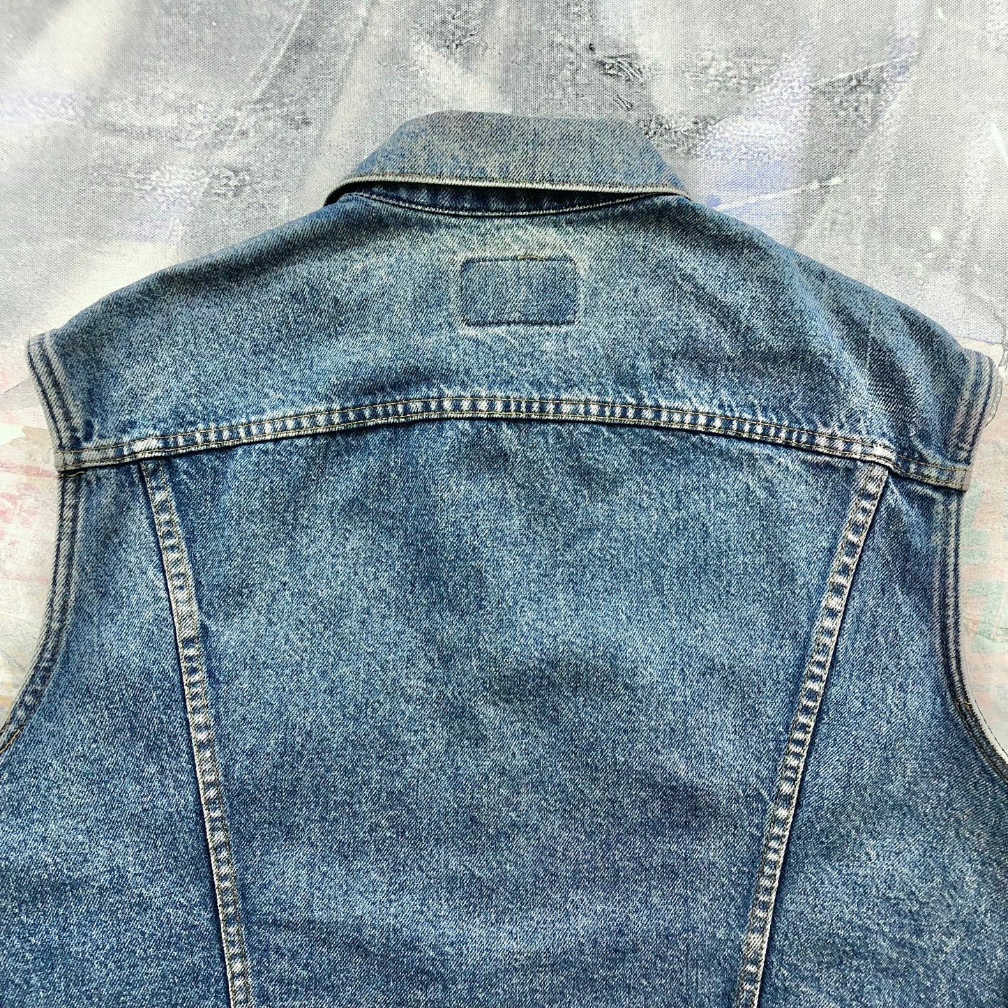 Vintage USA 80s Levis Denim Button Vest Jacket XL