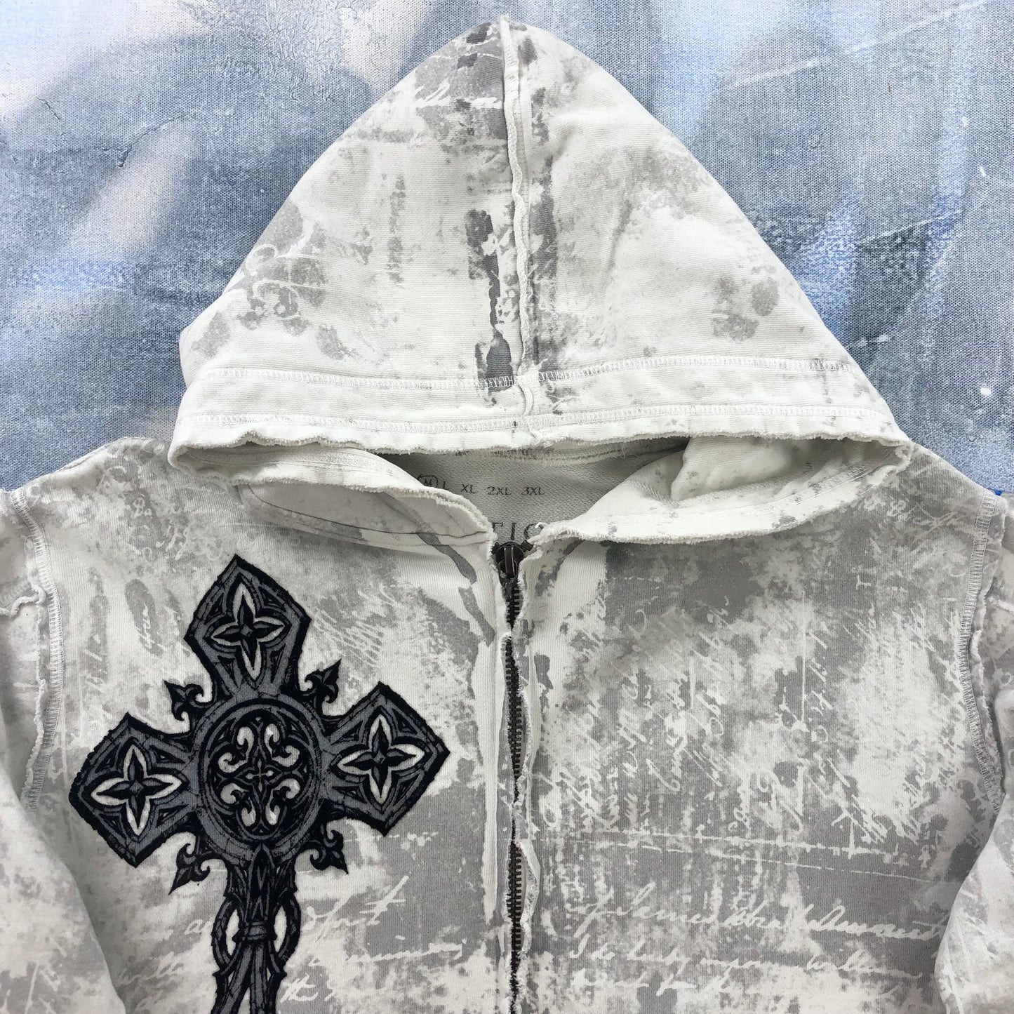 Vintage Y2K Affliction Cross Wings Zip Hoodie M