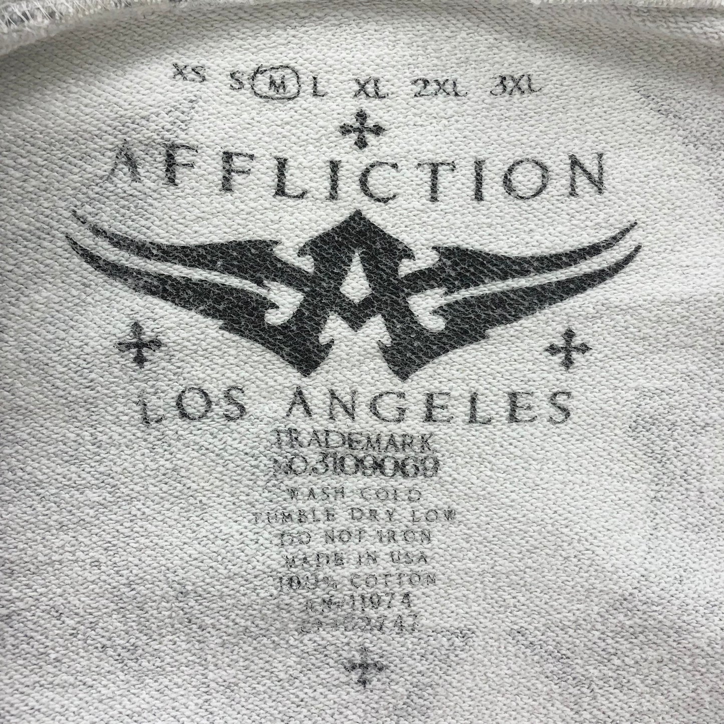 Vintage Y2K Affliction Cross Wings Zip Hoodie M