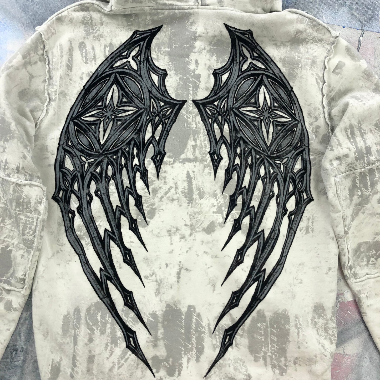 Vintage Y2K Affliction Cross Wings Zip Hoodie M