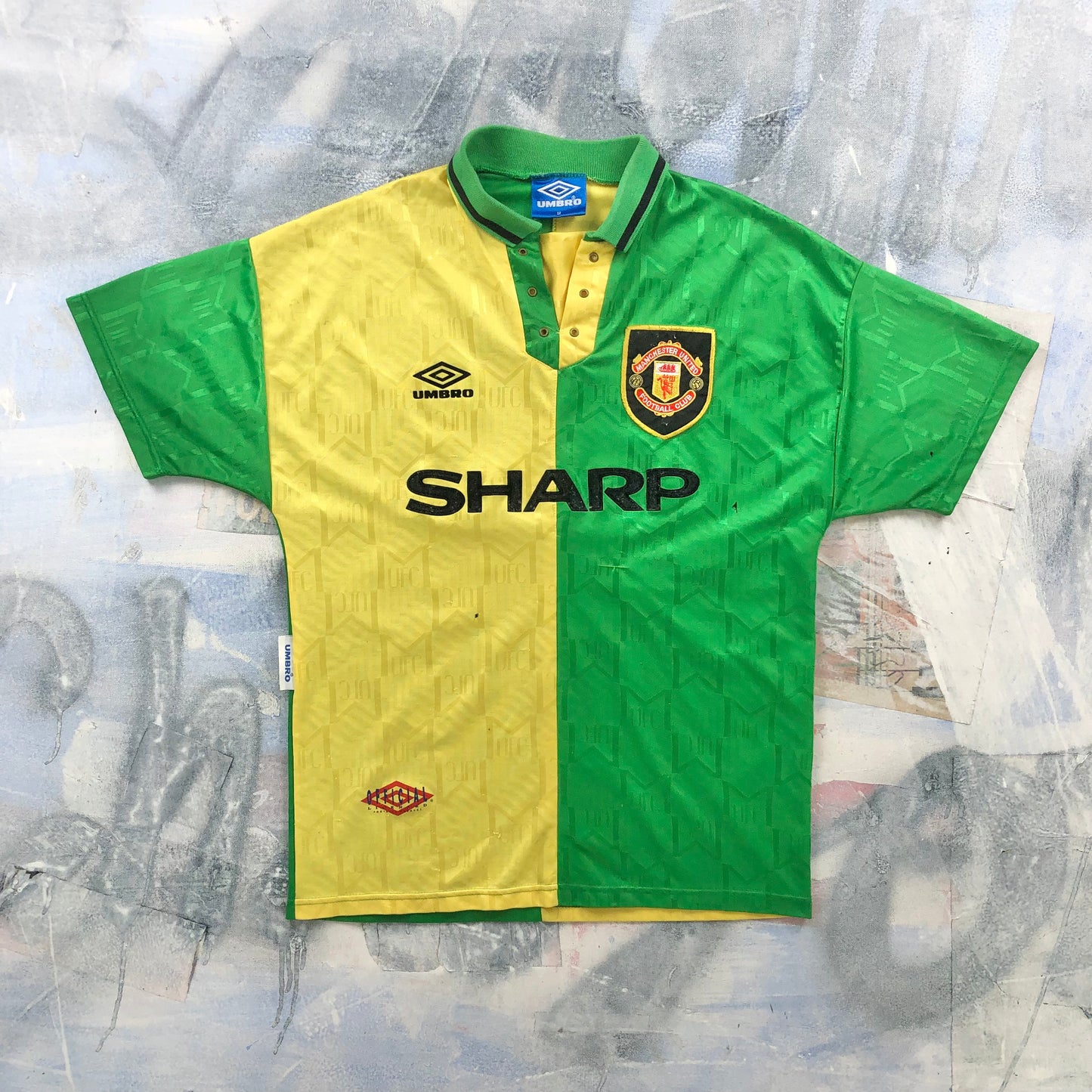 Vintage 90s Umbro Manchester United Mark Hughes Futbol Jersey M