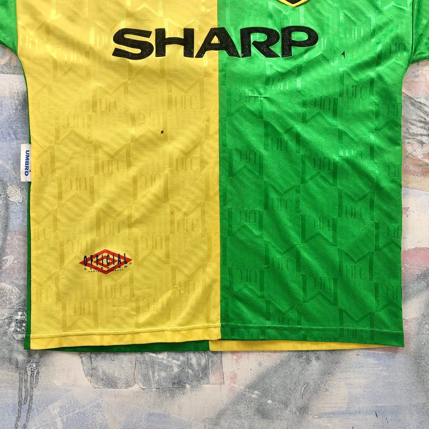 Vintage 90s Umbro Manchester United Mark Hughes Futbol Jersey M