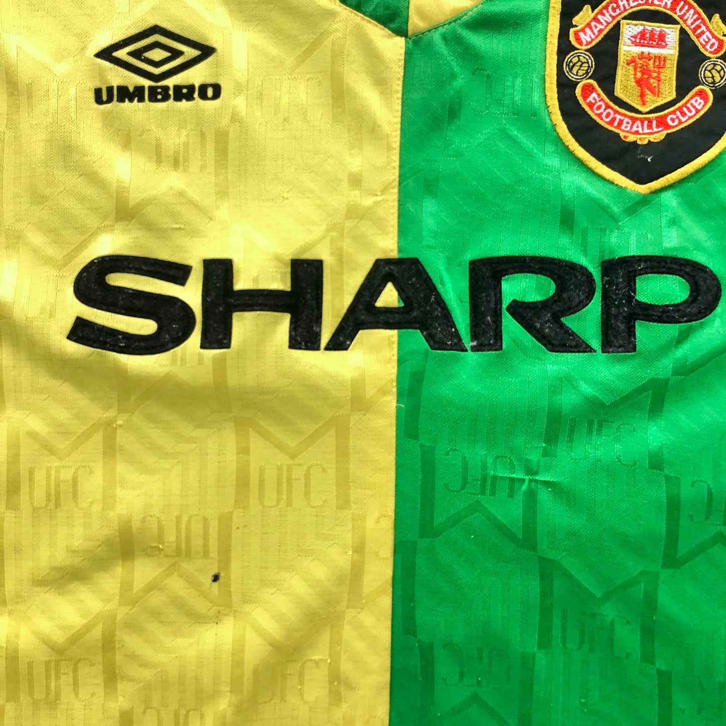 Vintage 90s Umbro Manchester United Mark Hughes Futbol Jersey M