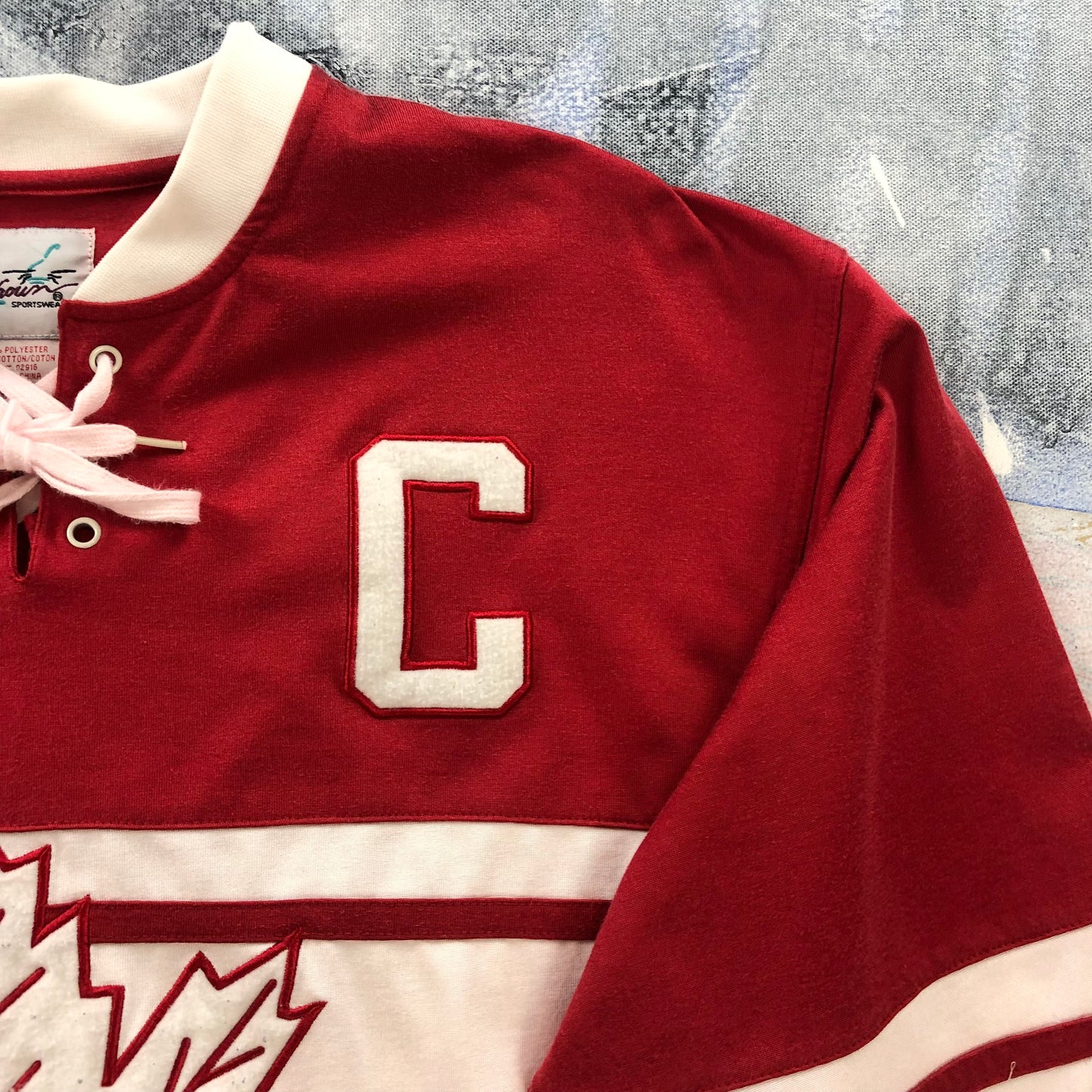 Vintage 90s Canada Hockey Wayne Gretzky Captain 99 Hockey Sweatshirt Jersey L
