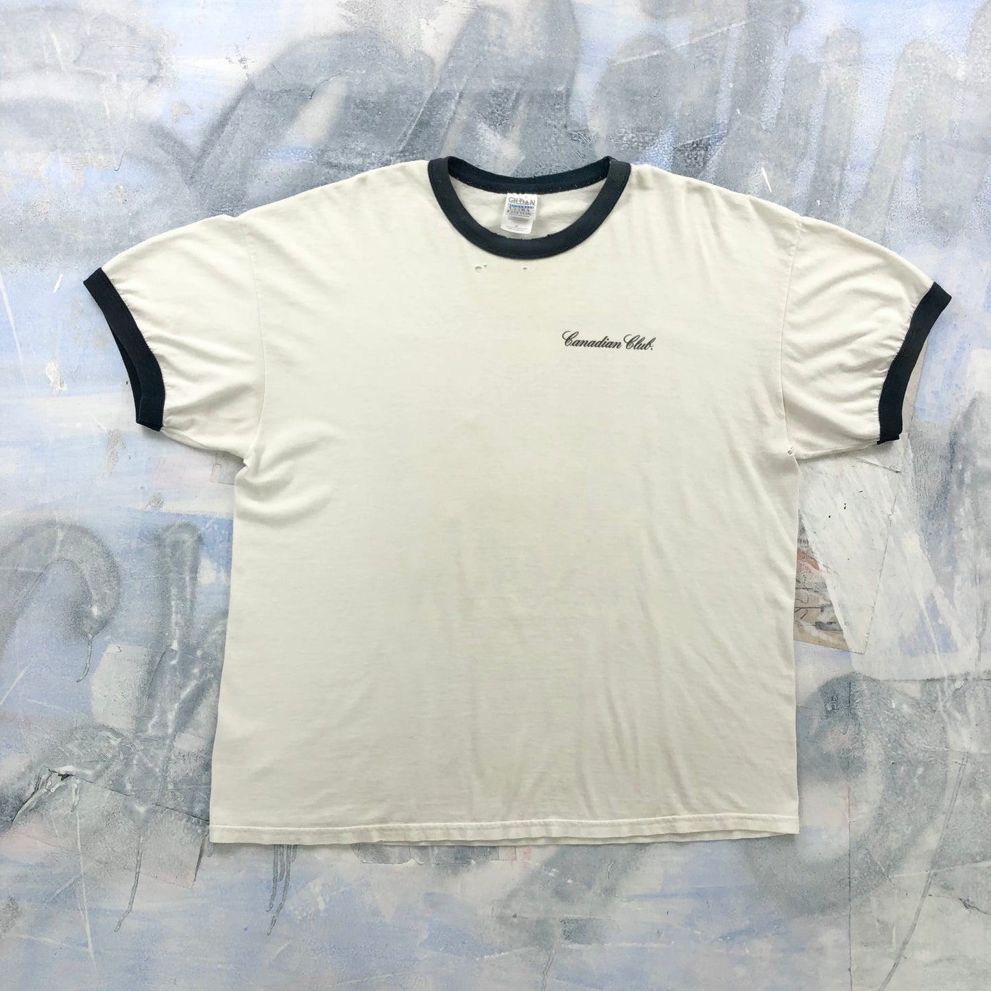 Vintage Canadian Club Whiskey Damn Right Your Dad Drank It Ringer T Shirt XL