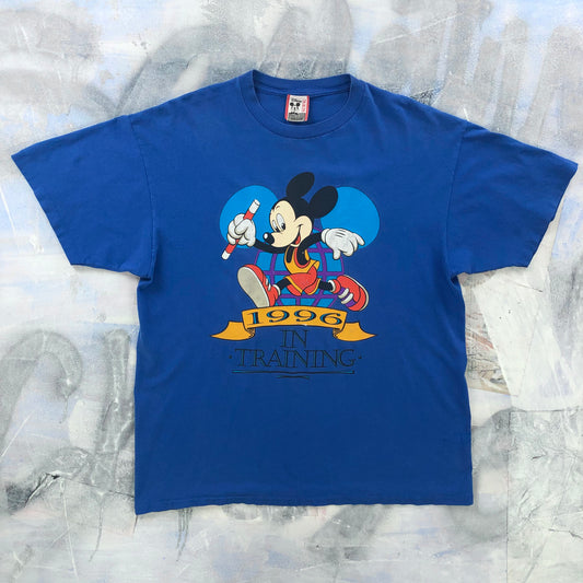 Vintage 90s USA Mickey Mouse In Training Single Stitch T Shirt XL
