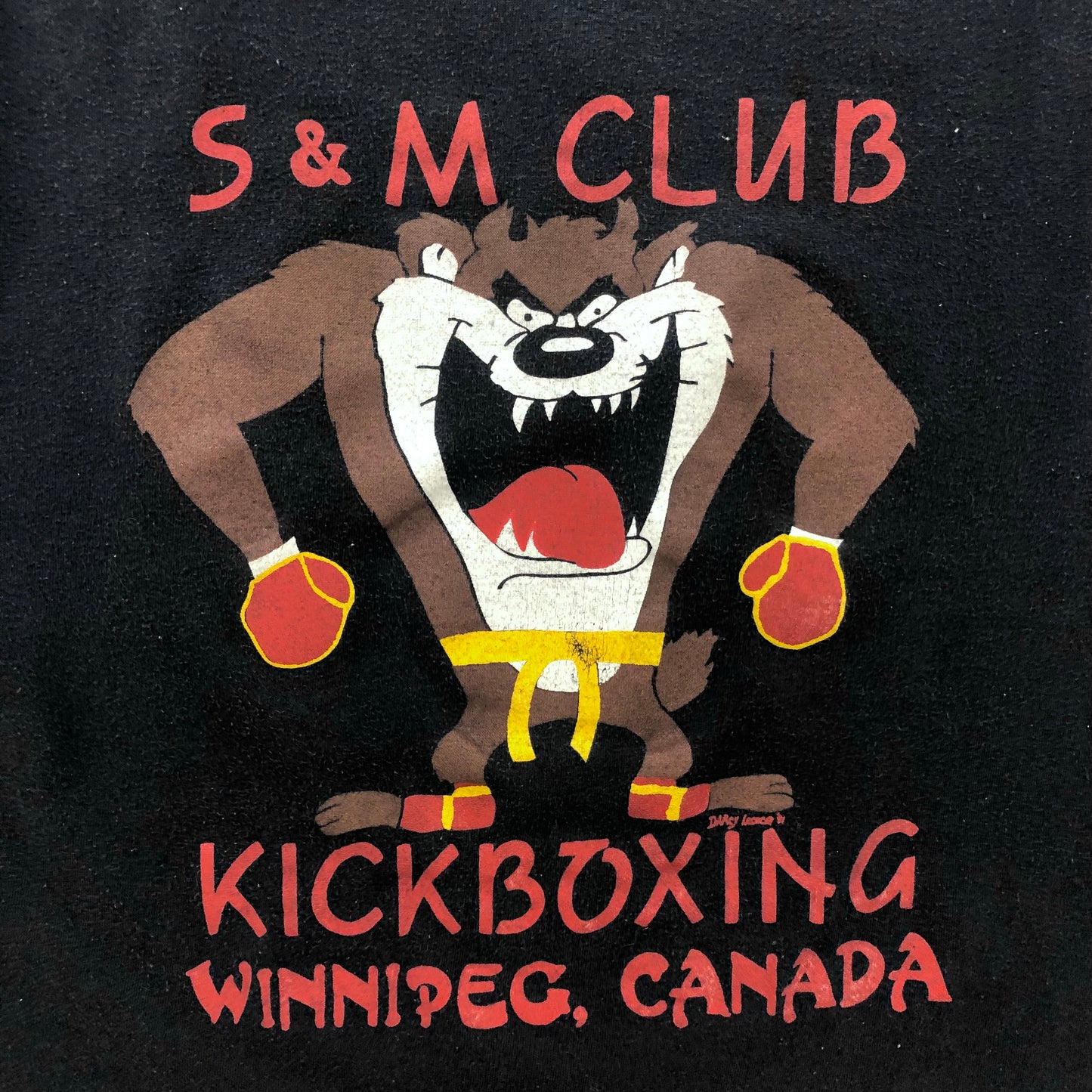 Vintage 90s S & M Club Kickboxing Combat Winnipeg Canada Single Stitch Tank Top L