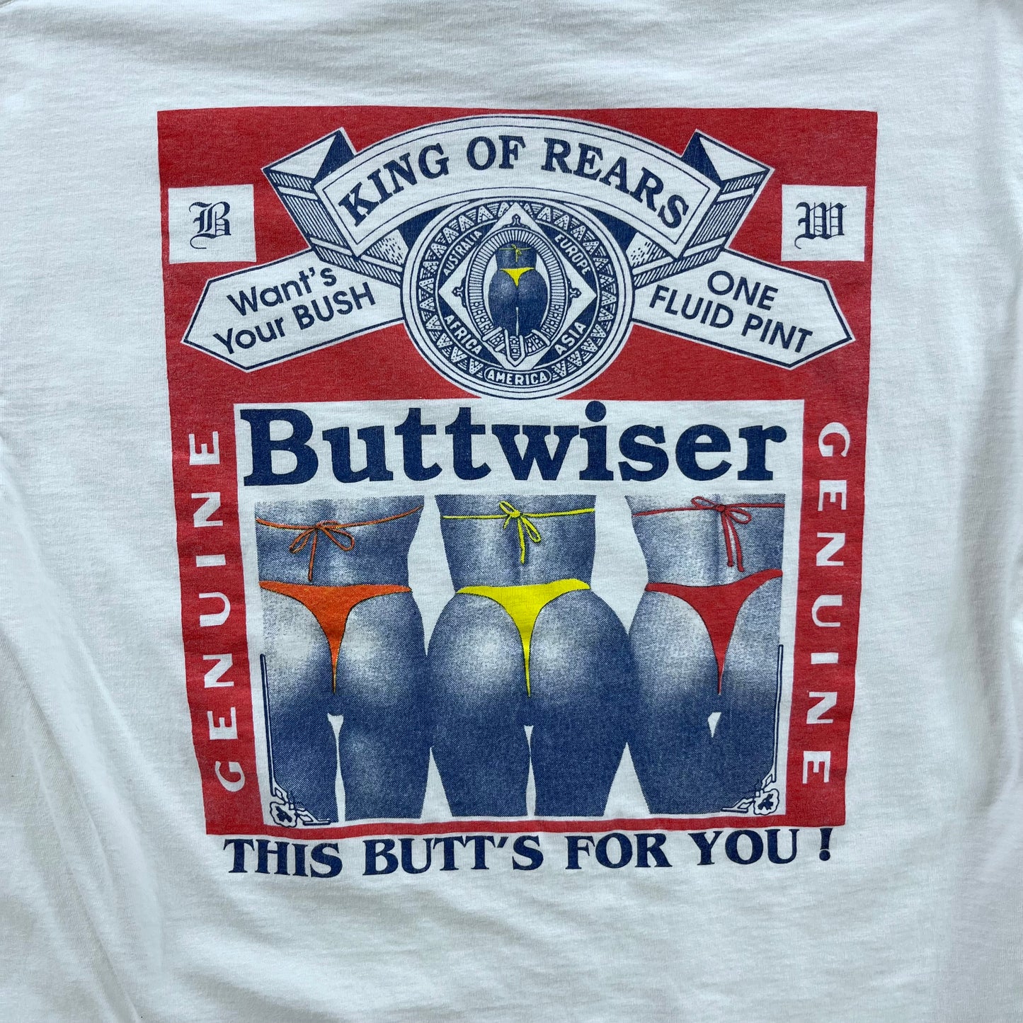 Vintage King Of Beers Buttweiser T Shirt L