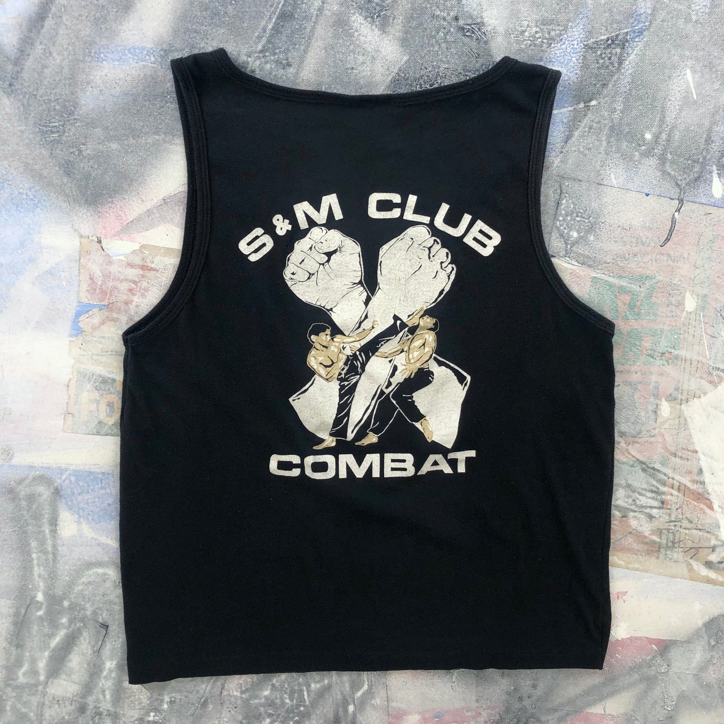 Vintage 90s S & M Club Kickboxing Combat Winnipeg Canada Single Stitch Tank Top L