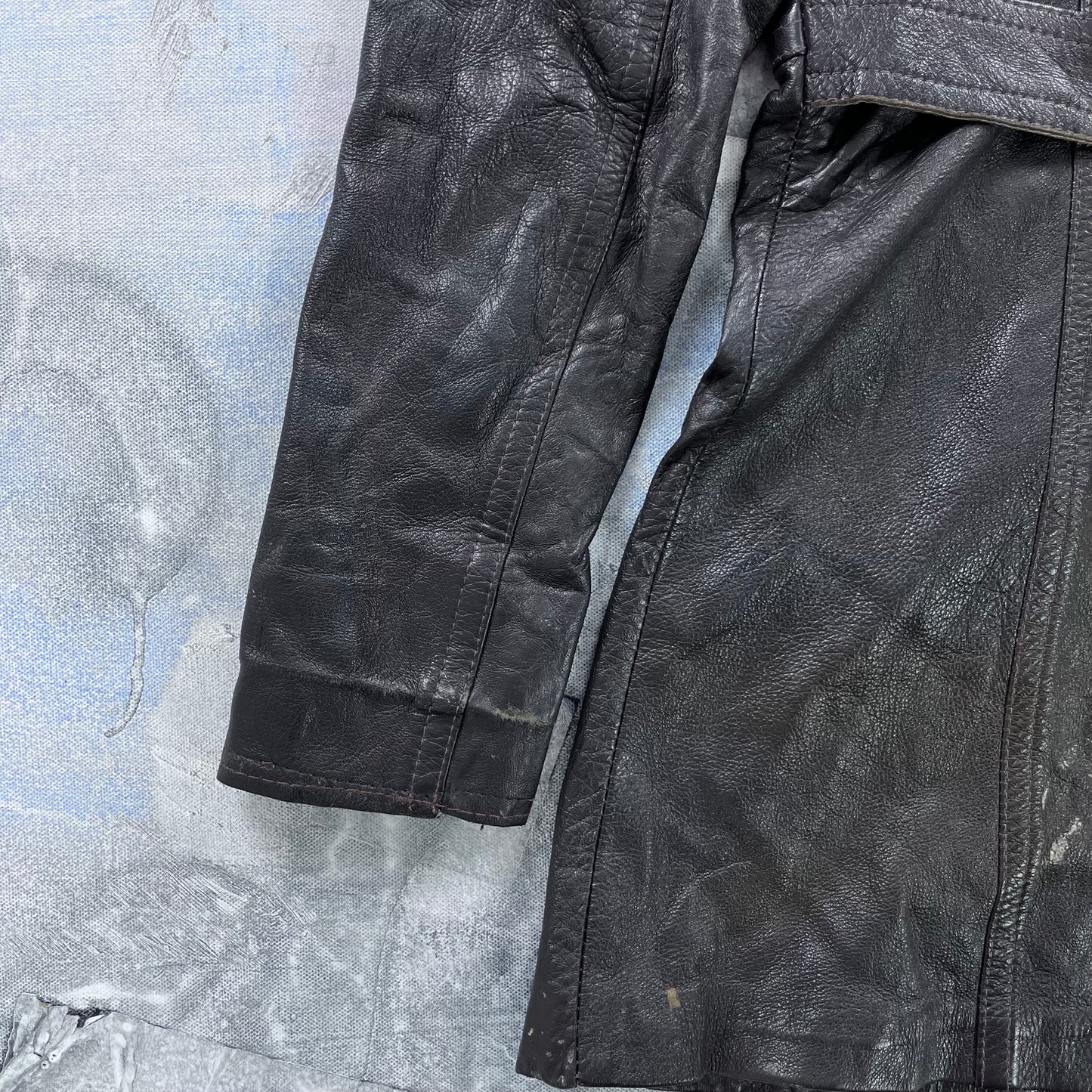 Vintage Three Quarter Button Leather Jacket M (Womens)