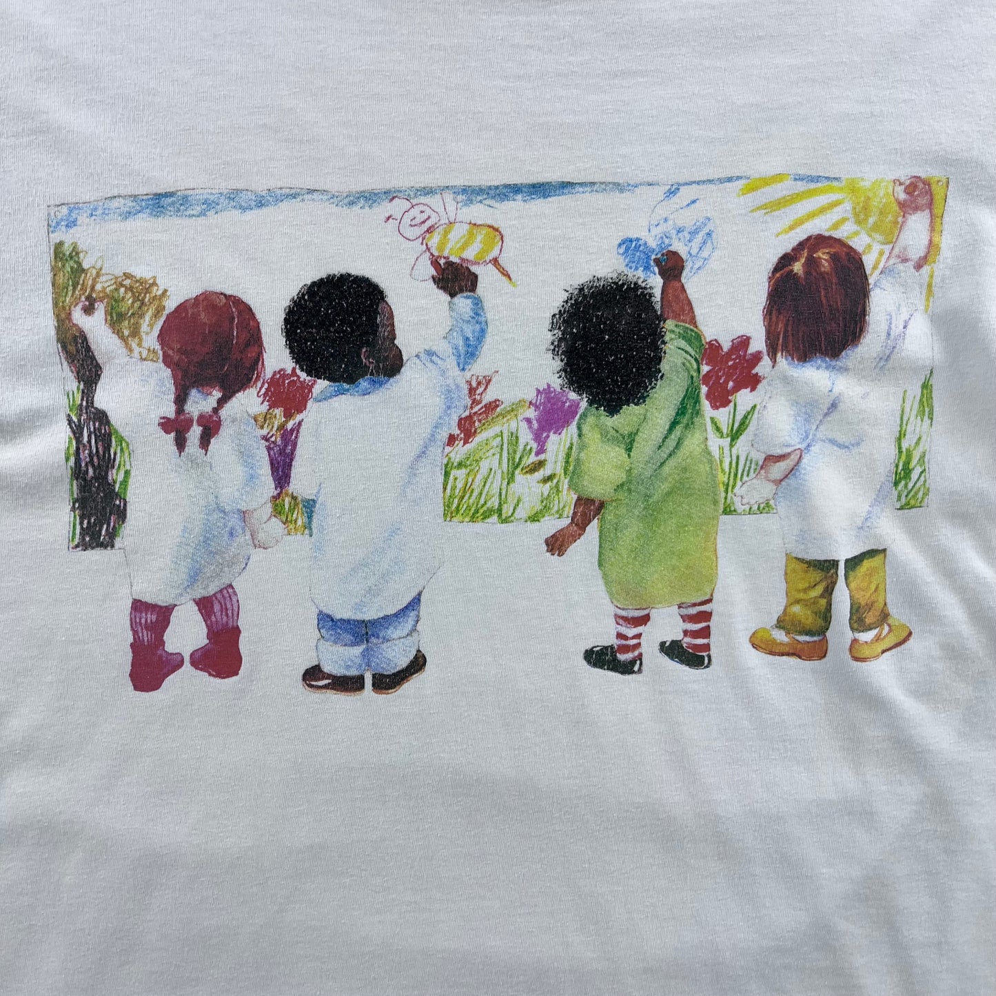 Vintage Unicef Children Art Work Single Stitch T Shirt XL