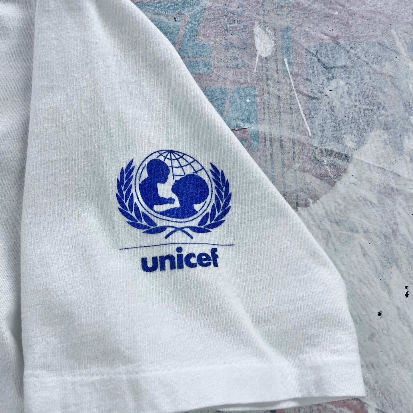 Vintage Unicef Children Art Work Single Stitch T Shirt XL