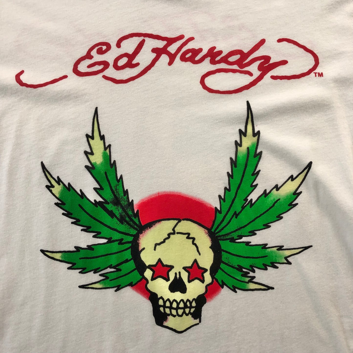 Vintage Y2K Ed Hardy Cannabis Skull T Shirt XL