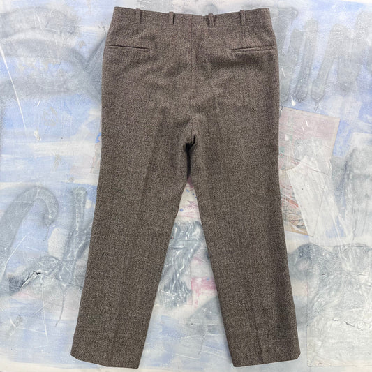 Vintage 60s Wool Straight Fit Trousers W38