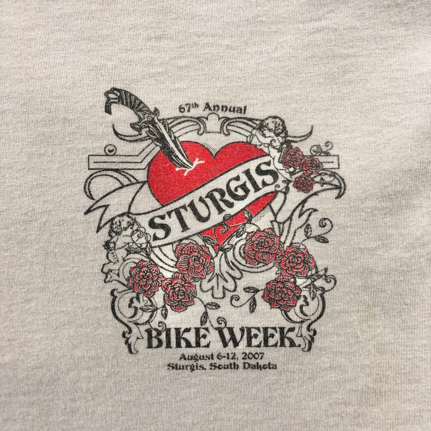 Vintage 2007 67th Annual Sturgis Bike Week Custom Cut T Shirt L