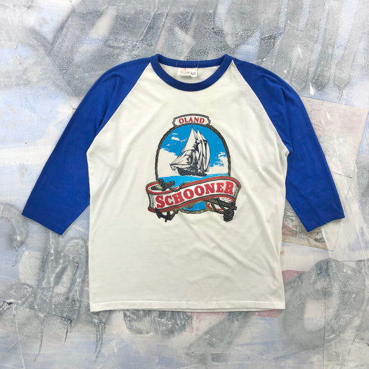 Vintage Oland Schooner Canadian Brewery Single Stitch T Shirt L