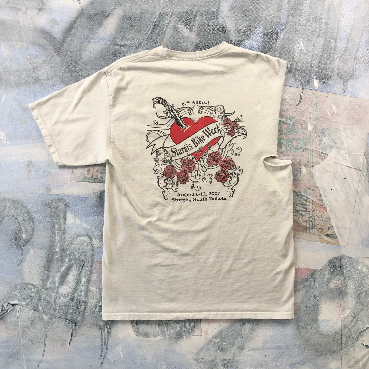Vintage 2007 67th Annual Sturgis Bike Week Custom Cut T Shirt L