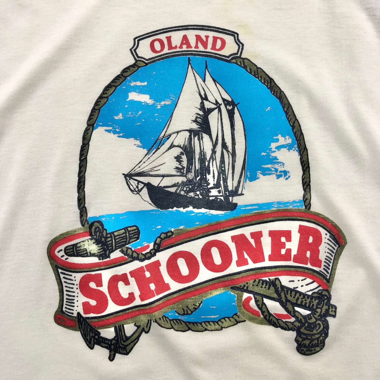 Vintage Oland Schooner Canadian Brewery Single Stitch Raglan T Shirt L