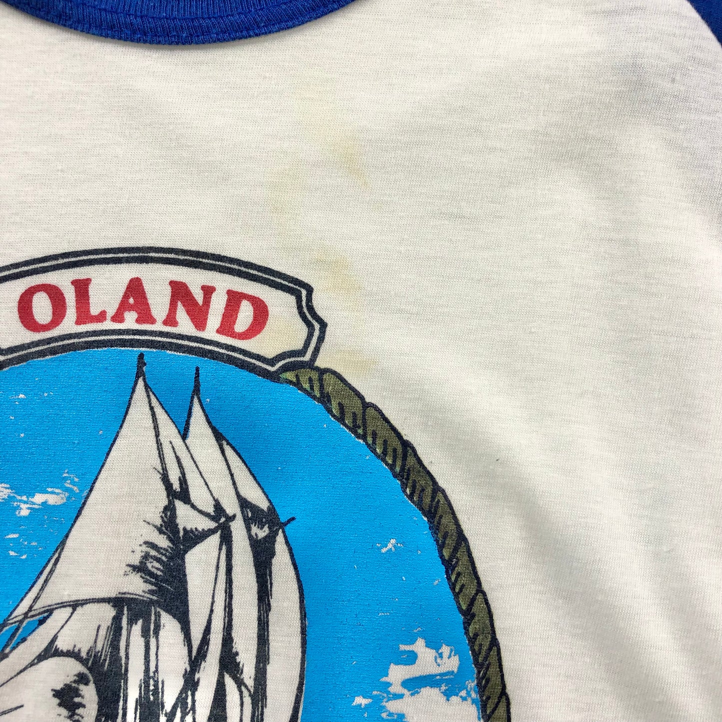 Vintage Oland Schooner Canadian Brewery Single Stitch Raglan T Shirt L
