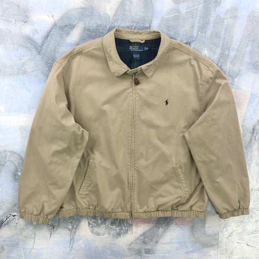 Vintage Polo Ralph Lauren Plaid Lined Harrington Zip Jacket XXL