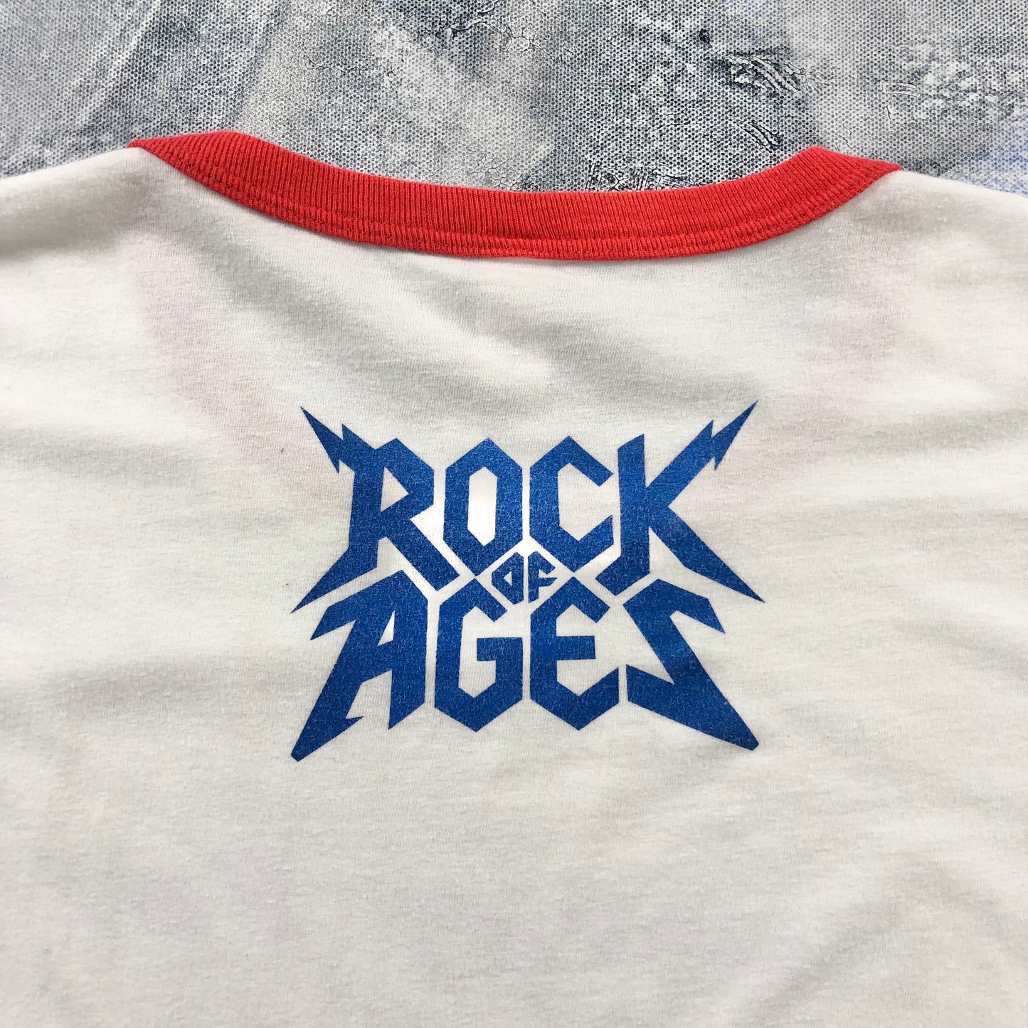 Vintage Rock Of Ages Hooray For Boobies Ringer T Shirt XL