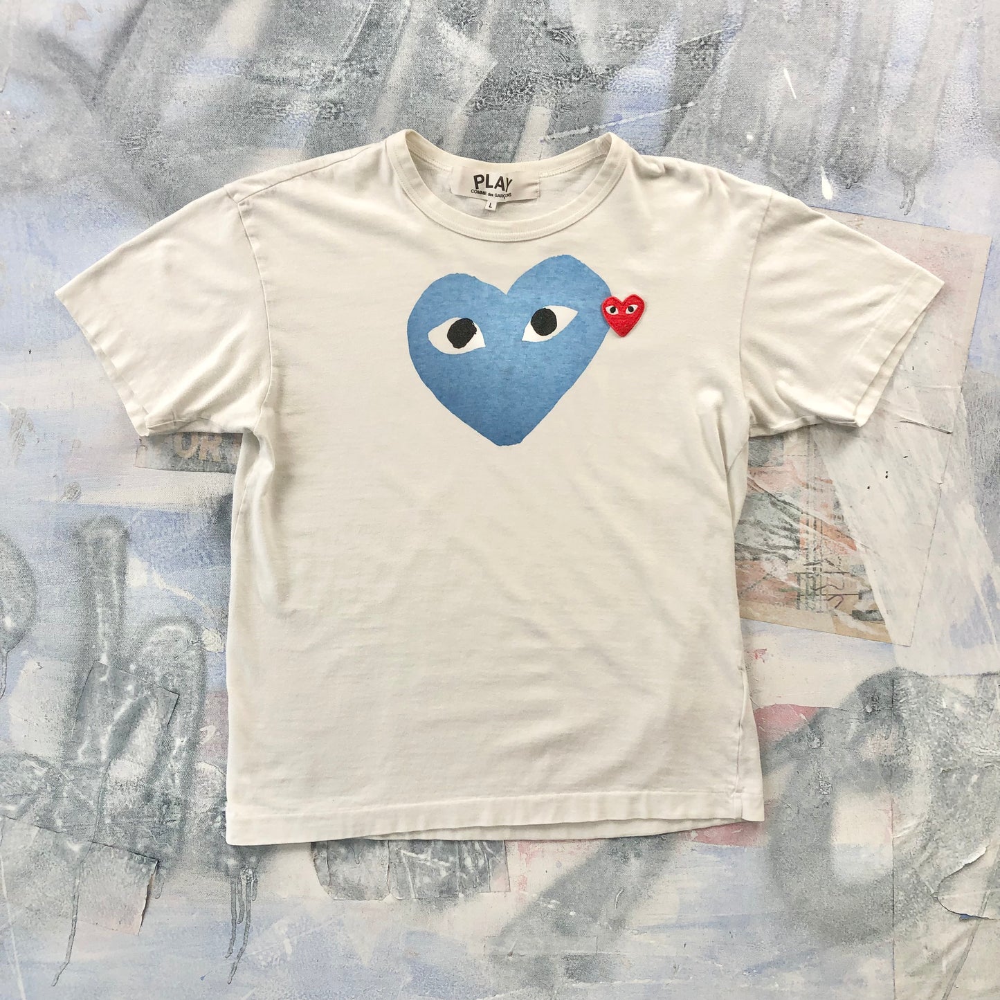 Vintage Comme Des Garcons Play Double Heart T Shirt L