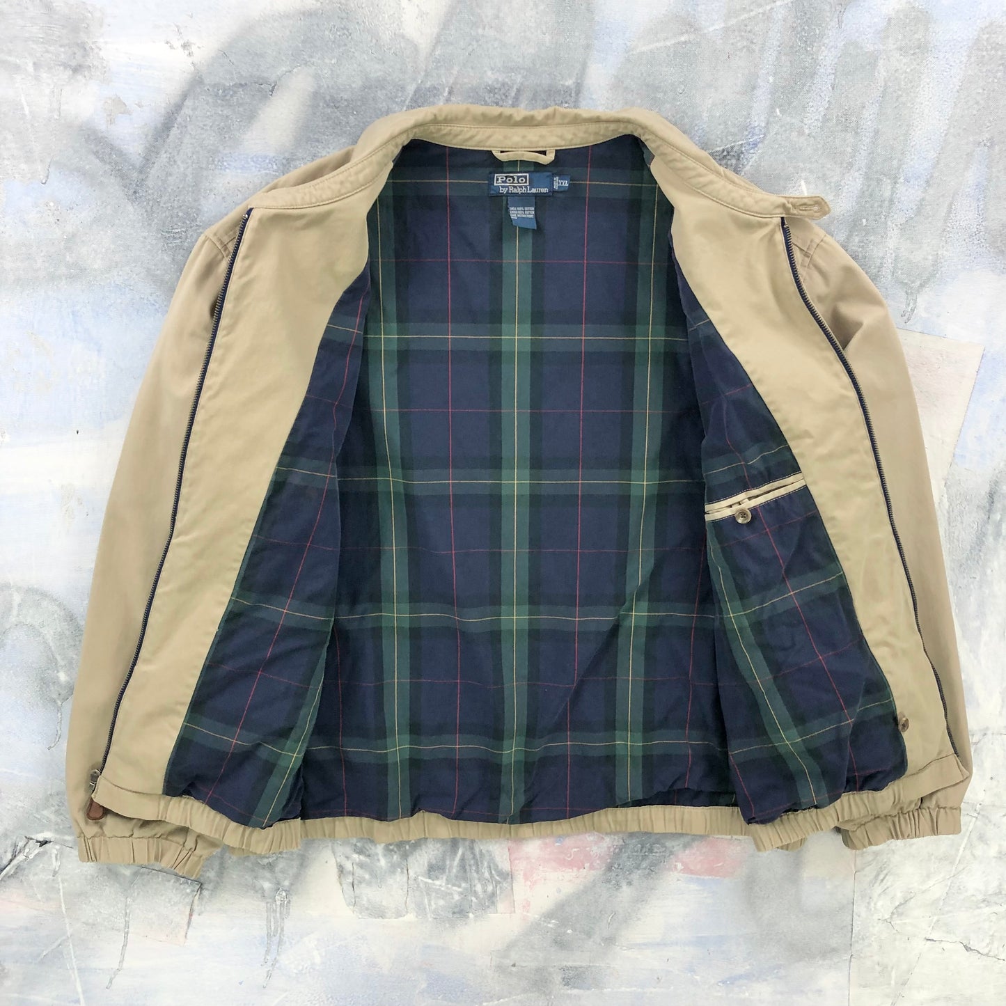Vintage Polo Ralph Lauren Plaid Lined Harrington Zip Jacket XXL