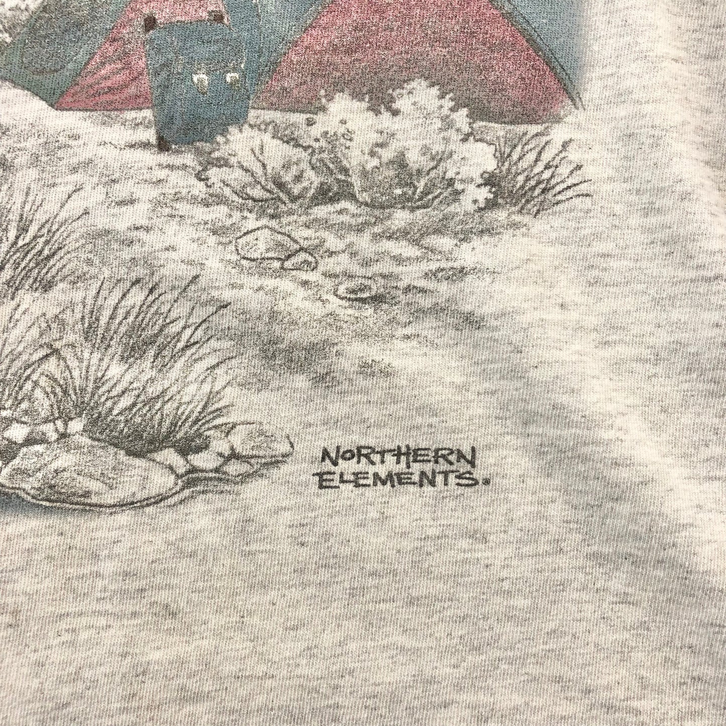 Vintage 90s Northern Elements Campground Eagle Bear Wolf T Shirt XL