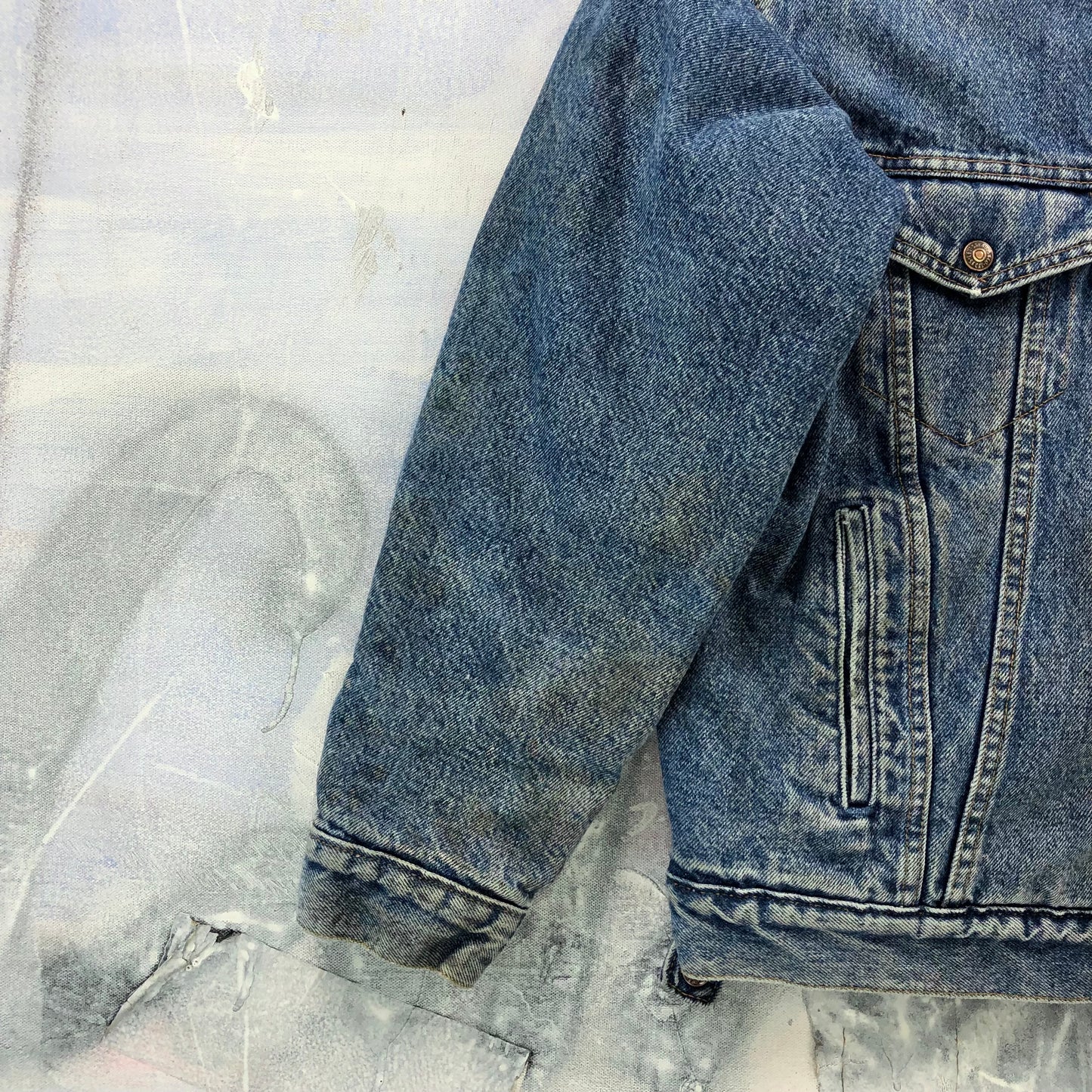Vintage USA 80s Levis Sherpa Lined Denim Button Jacket M