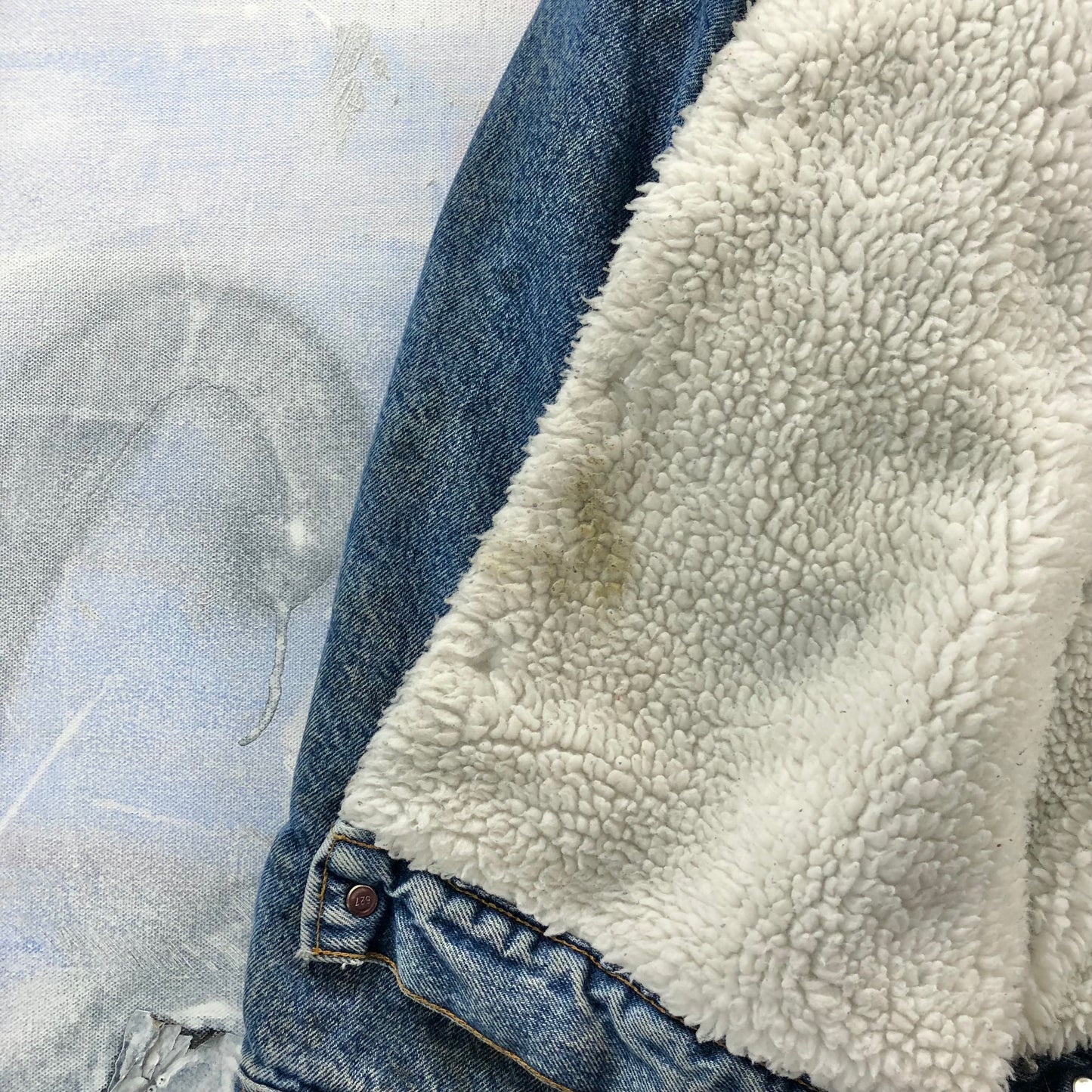 Vintage USA 80s Levis Sherpa Lined Denim Button Jacket M