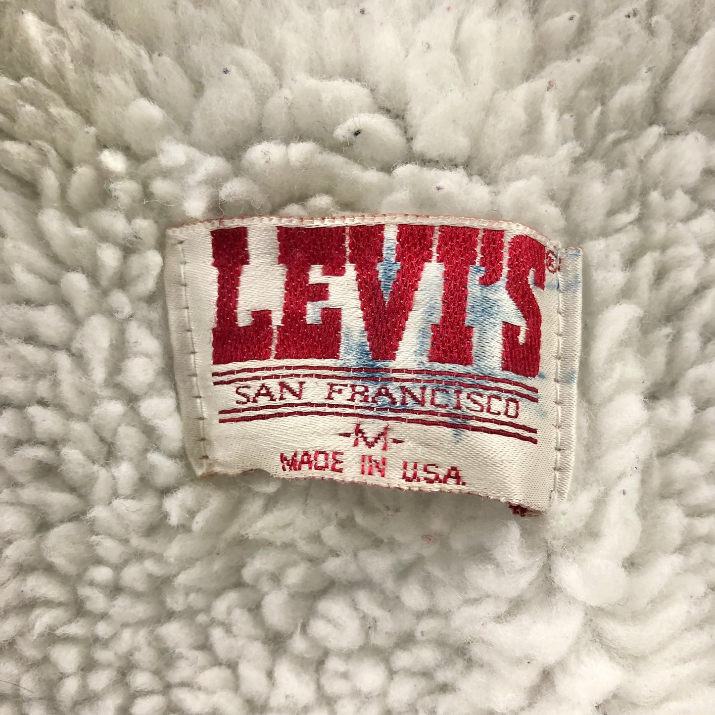 Vintage USA 80s Levis Sherpa Lined Denim Button Jacket M