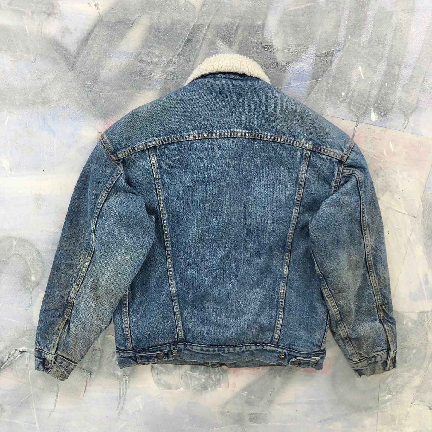 Vintage USA 80s Levis Sherpa Lined Denim Button Jacket M
