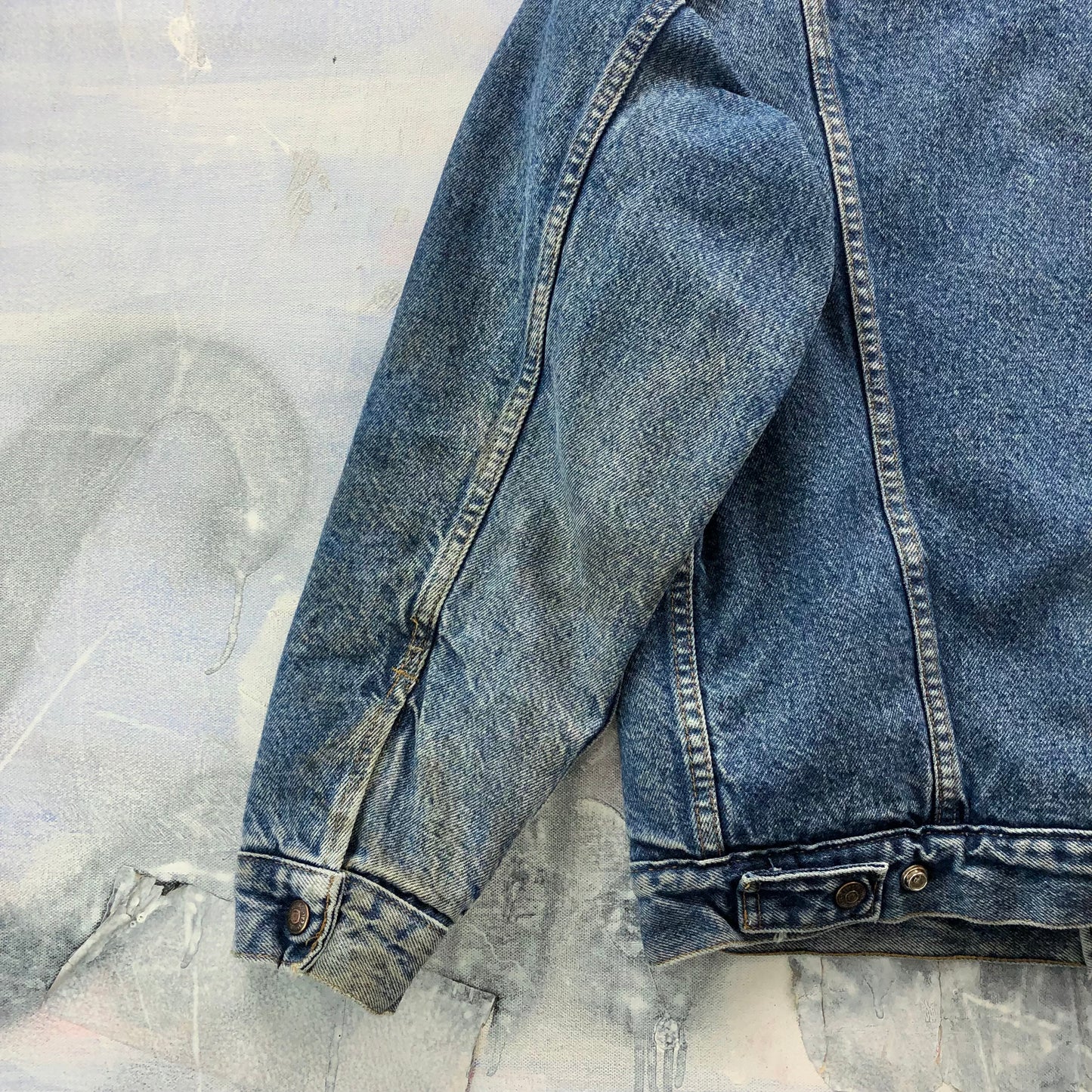 Vintage USA 80s Levis Sherpa Lined Denim Button Jacket M