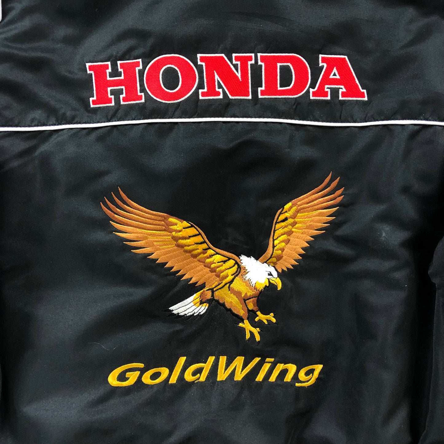 Honda Goldwing Motorcycle Flying Eagle Quilted Bomber Zip Jacket L