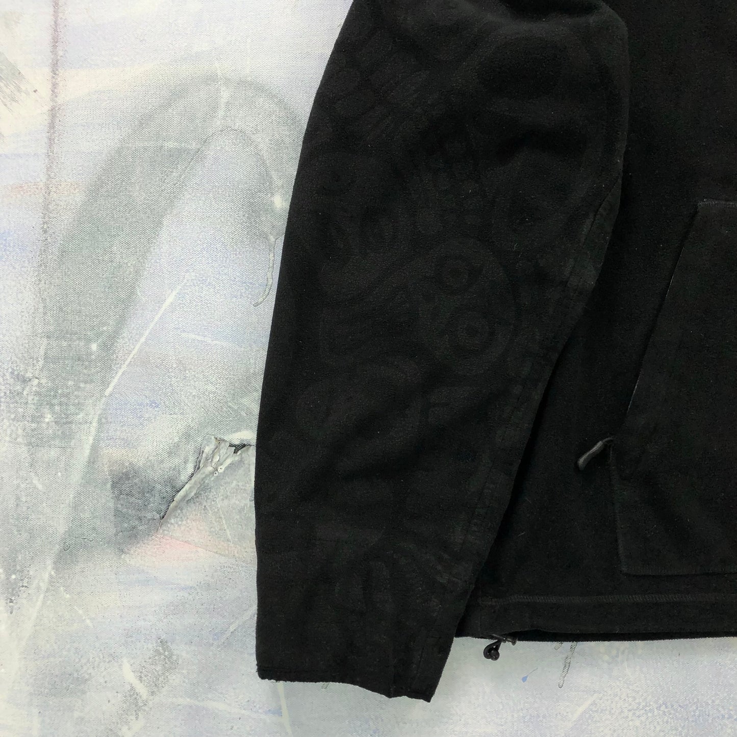 Vintage Harley Davidson Motorcycle Skull Faces Number One Heavyweight Quarter Zip Hooded Jacket XL