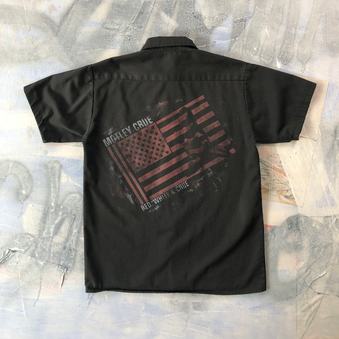 Vintage USA Motley Crue Red, White & Crue Button Shirt M