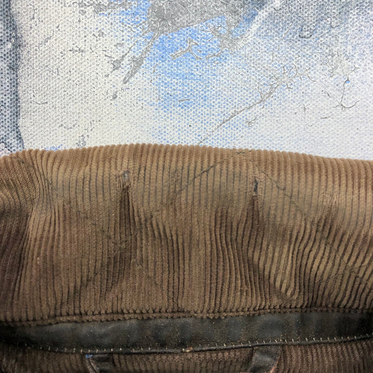 Cripple Creek Corduroy Collar Leather Zip Vest L