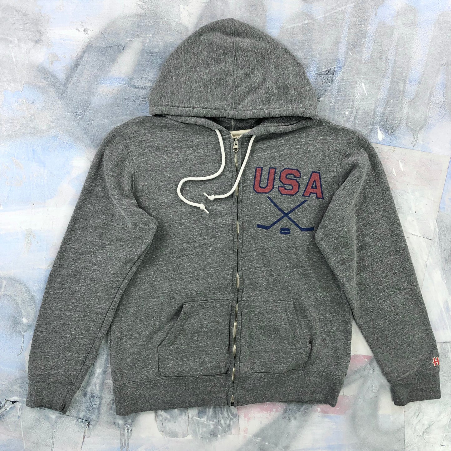 Homage USA Dont Puck With The USA Hockey Hoodie Zip Sweatshirt L