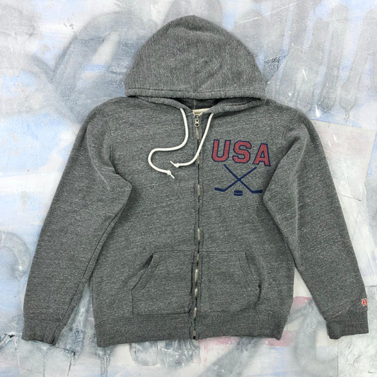 Homage USA Dont Puck With The USA Hockey Hoodie Zip Sweatshirt L