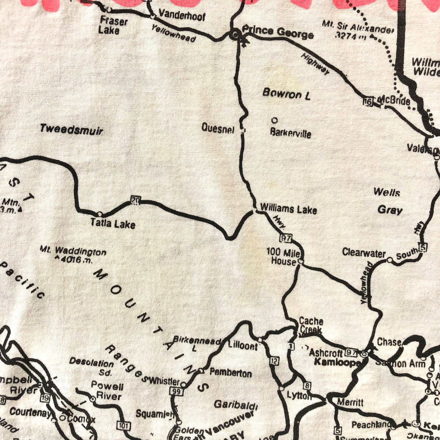 Vintage AOP Vancouver Map T Shirt L