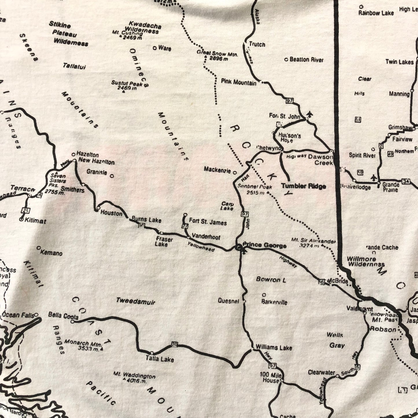 Vintage AOP Vancouver Map T Shirt L