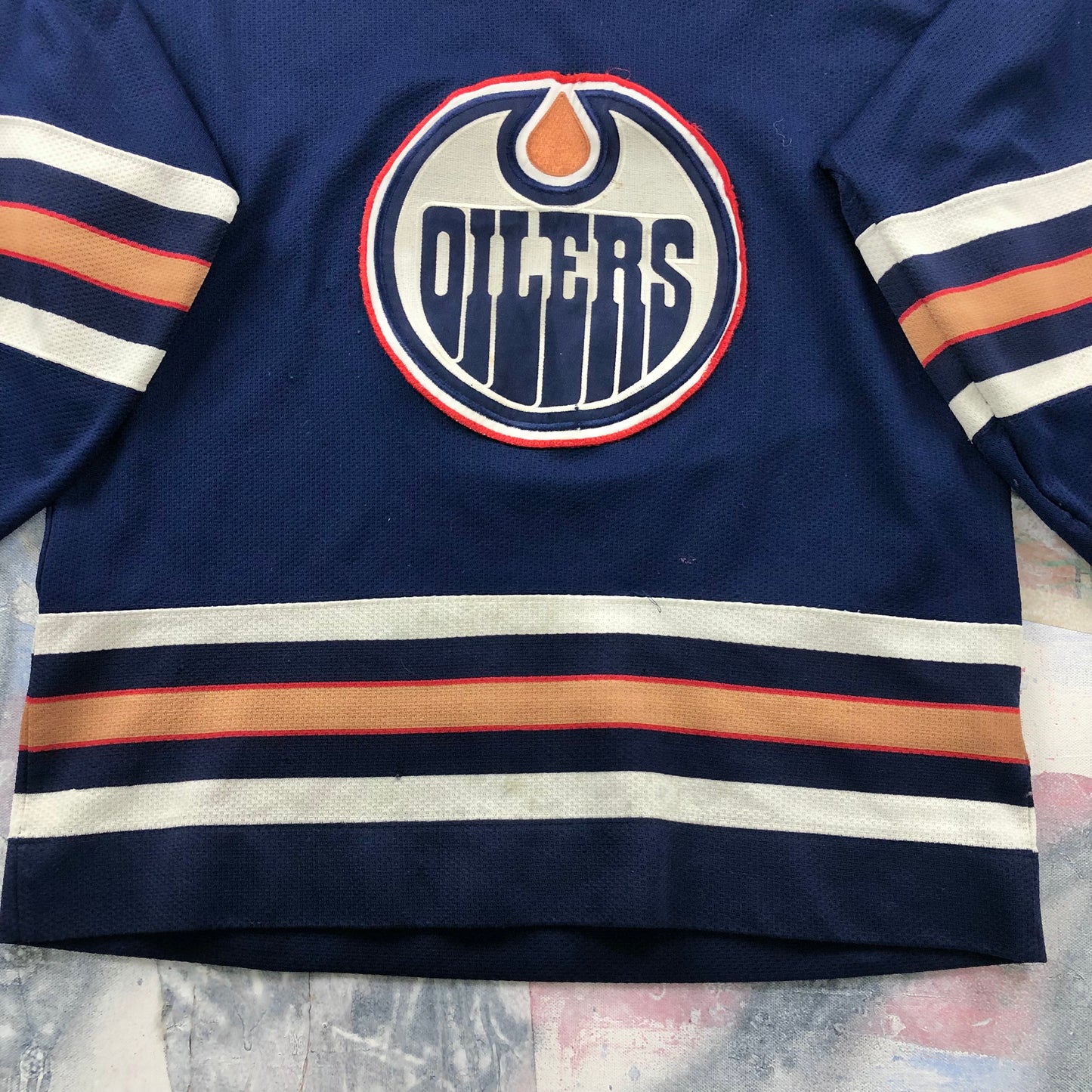 Vintage Starter NHL Edmonton Oilers Oilman Jersey L (Youth)