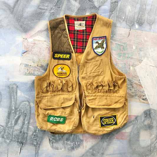 Vintage Black Sheep Hunting Clothing Custom Patch Zip Vest S