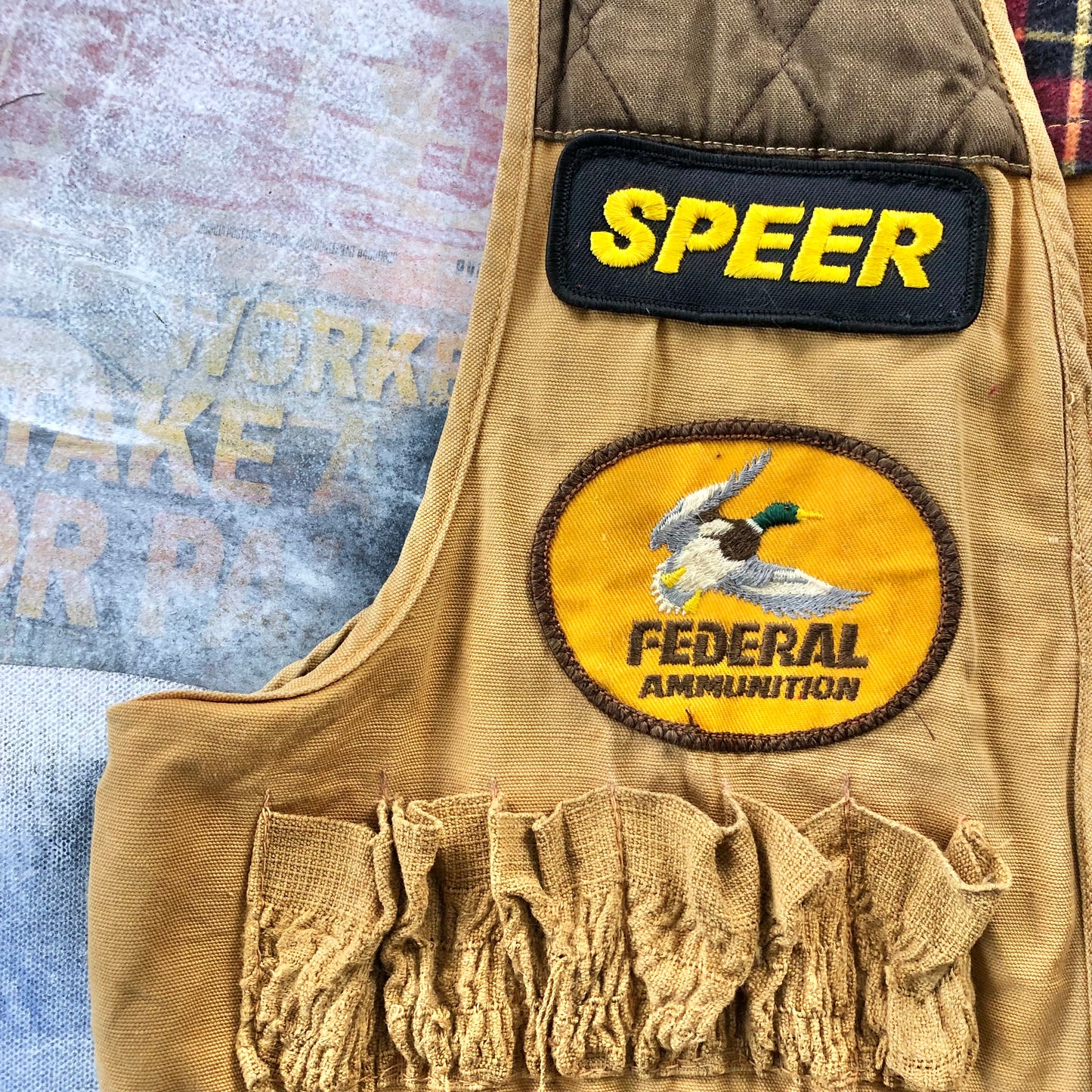 Vintage Black Sheep Hunting Clothing Custom Patch Zip Vest S