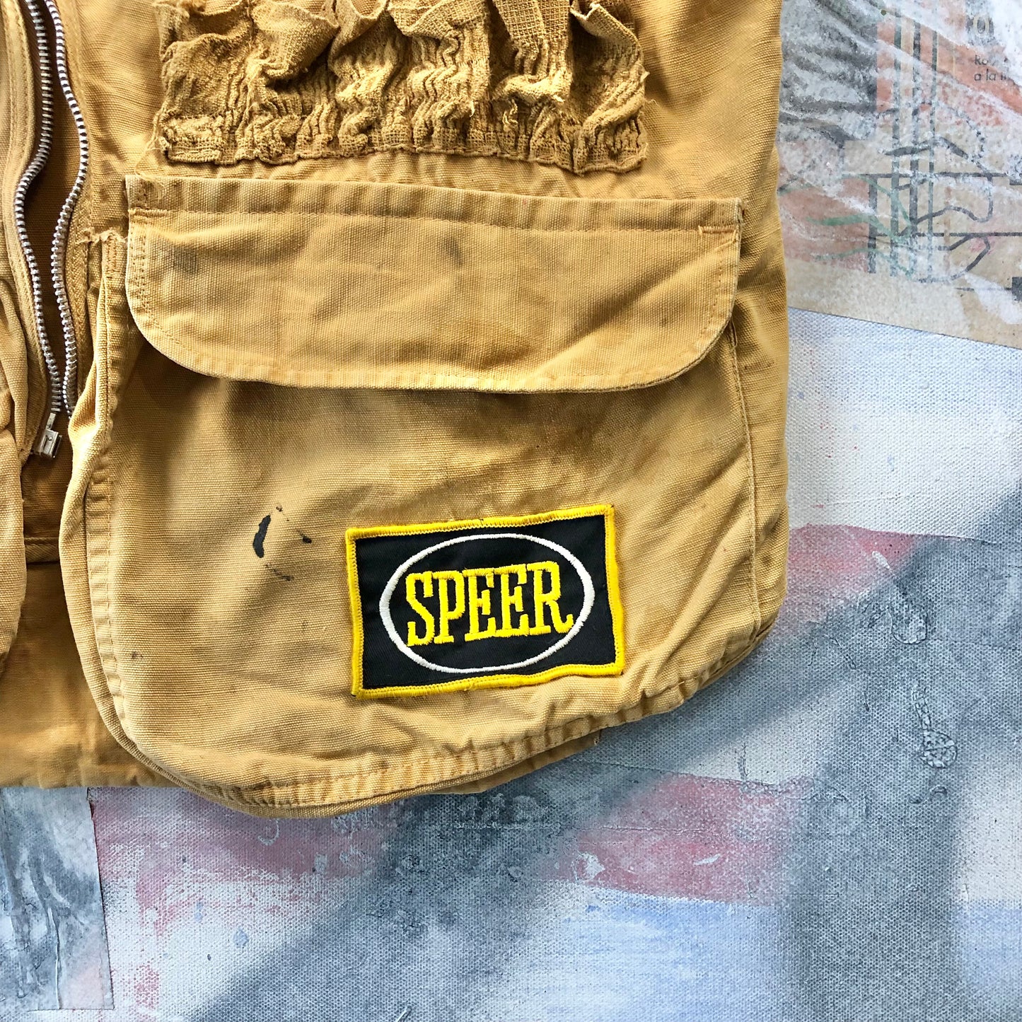 Vintage Black Sheep Hunting Clothing Custom Patch Zip Vest S