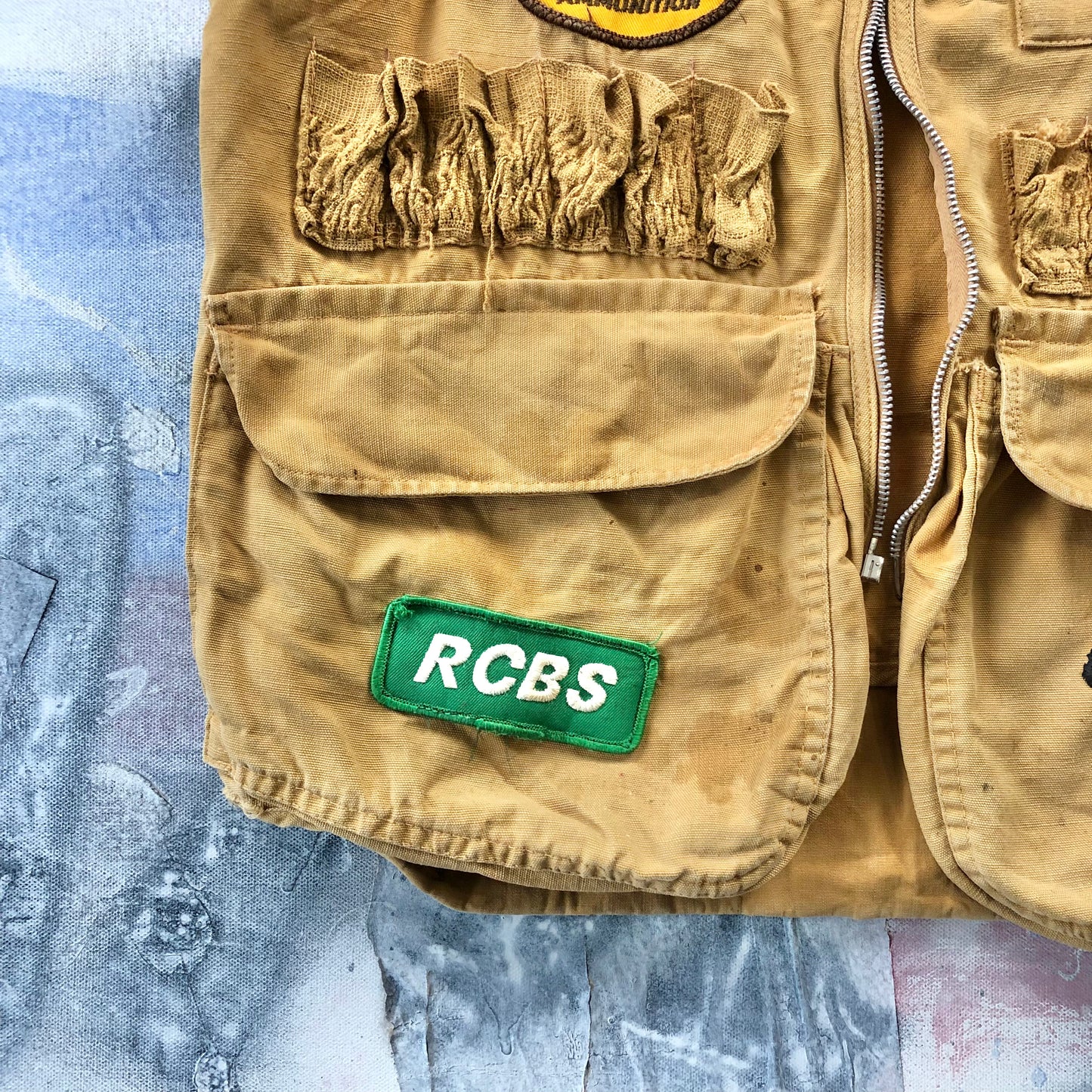 Vintage Black Sheep Hunting Clothing Custom Patch Zip Vest S