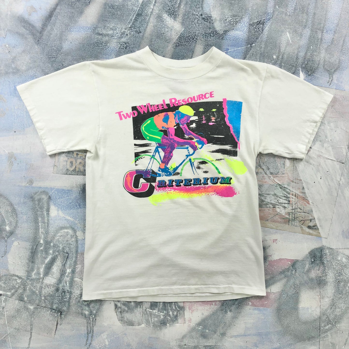 Vintage USA 90s Criterium Two Wheel Resource Bicycle Race T Shirt M