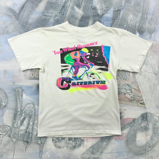 Vintage USA 90s Criterium Two Wheel Resource Bicycle Race T Shirt M