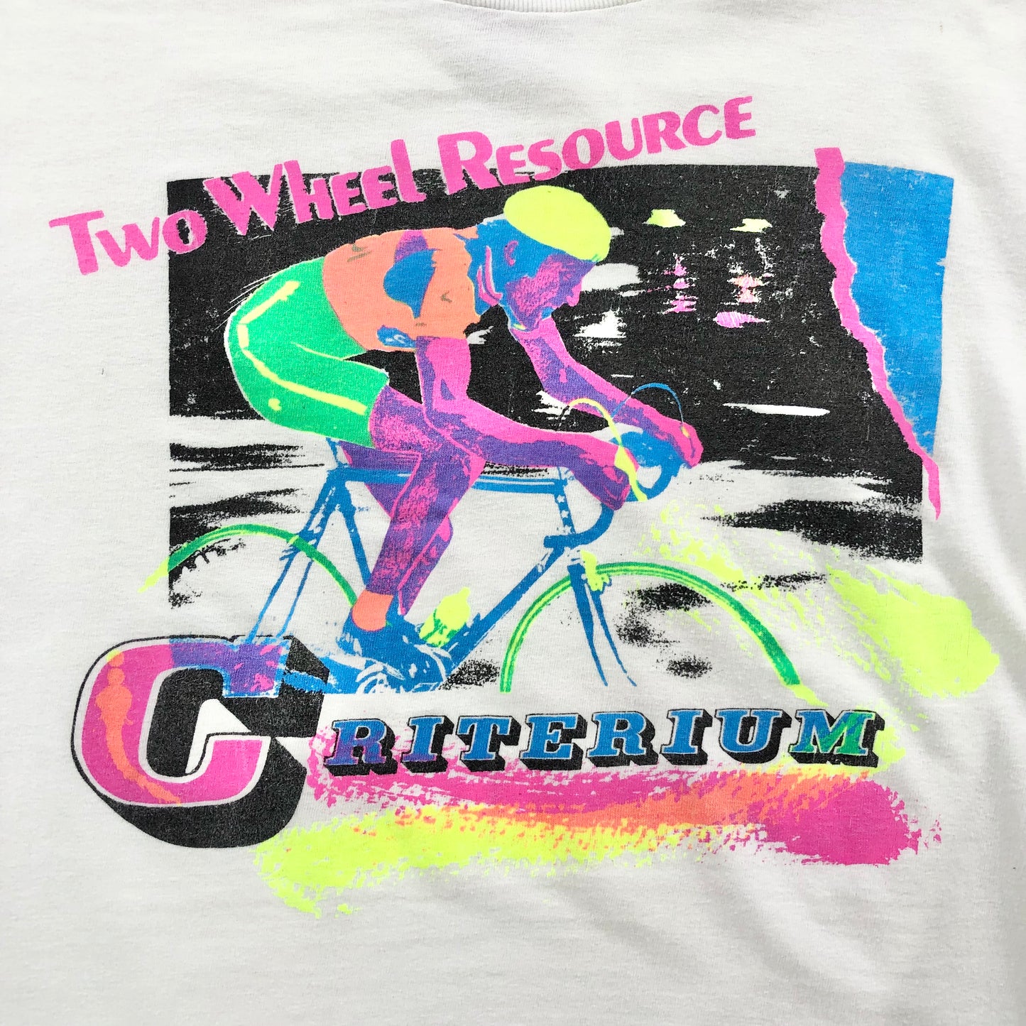 Vintage USA 90s Criterium Two Wheel Resource Bicycle Race T Shirt M